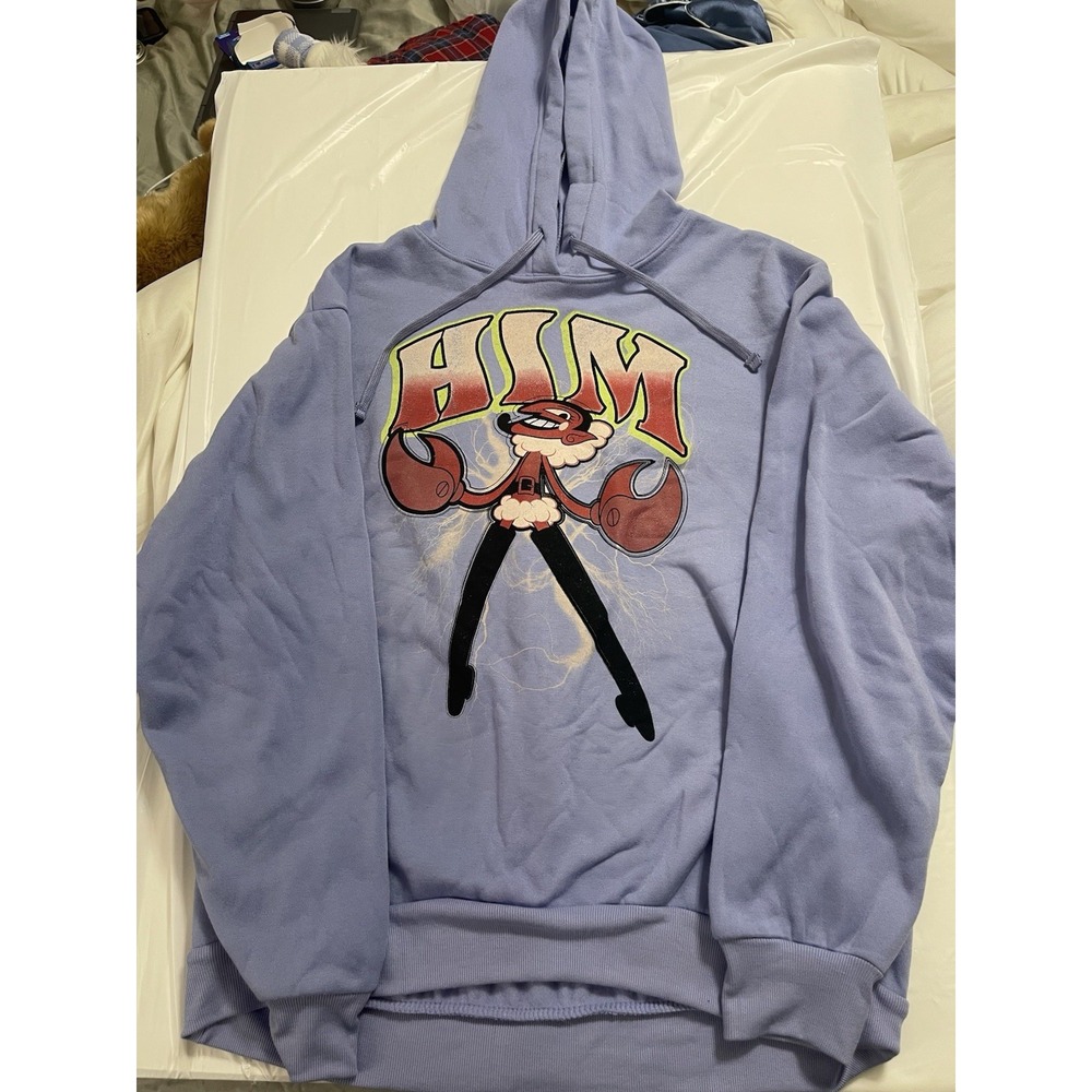 NWT Power Puff Girls Him Pullover Graphic Hoodie Size Large Periwinkle Color